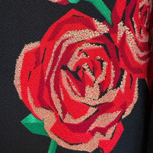 LuLaRoe Debbie Elegant Collection Metallic Rose Floral Midi Dress Size XL NWT - Picture 5 of 11